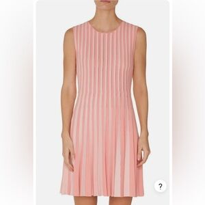 akris punto pink dress striped sz 8